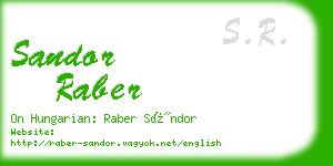 sandor raber business card